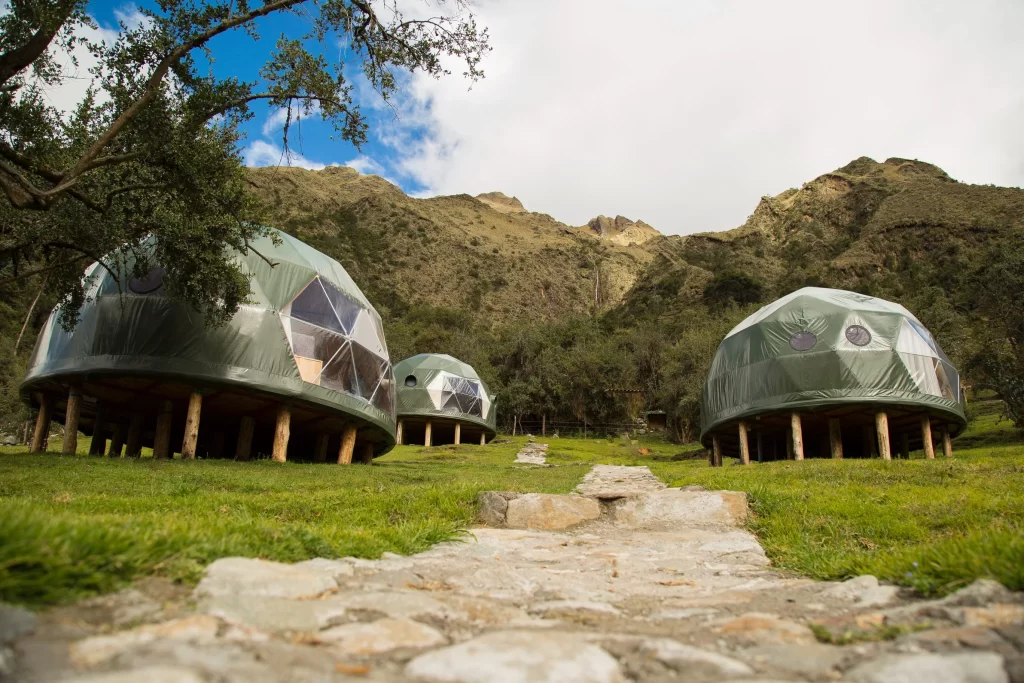 Geodesic dome glamping