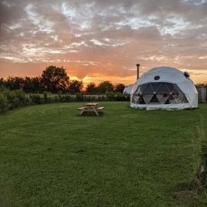 Geodesic dome glamping