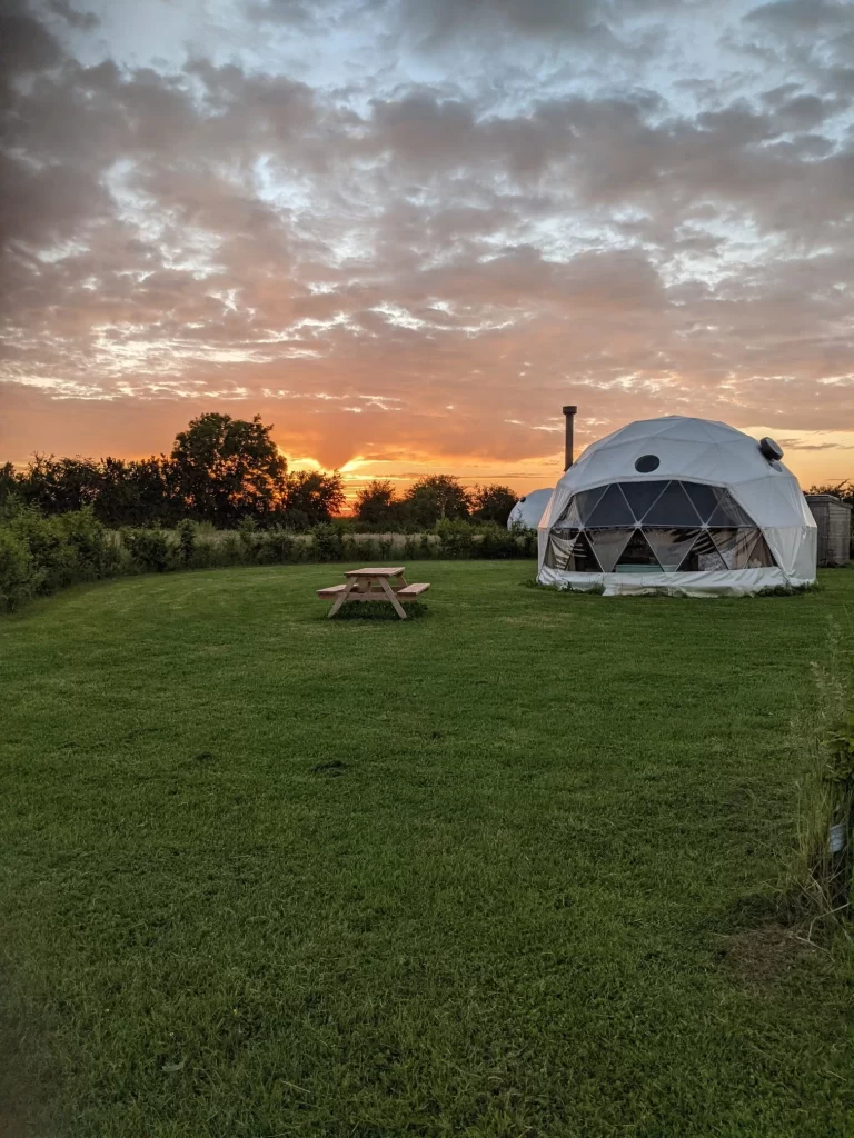 Geodesic dome glamping